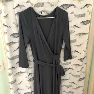 Dusty Blue Wrap Dress •Size XL•